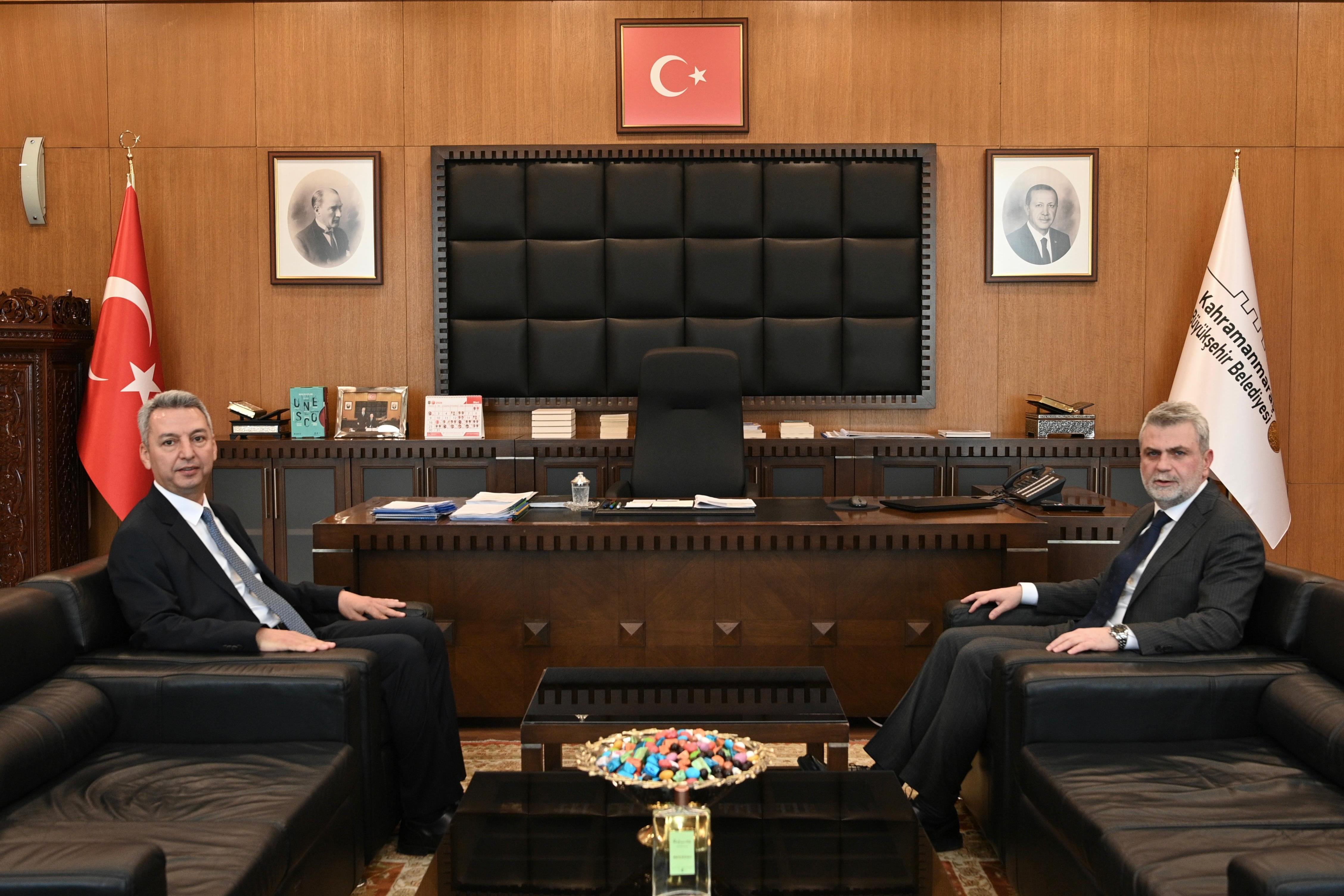 KSÜ Rektörü Prof. Dr. İbrahim Taner Okumuş’tan Kahramanmaraş Büyükşehir Belediye Başkanı Fırat Görgel’e Ziyaret