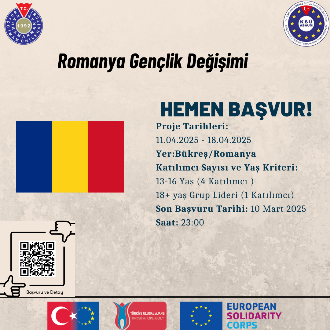 ROMANYA Gençlik Değişimi Katılımcı Çağrısı
