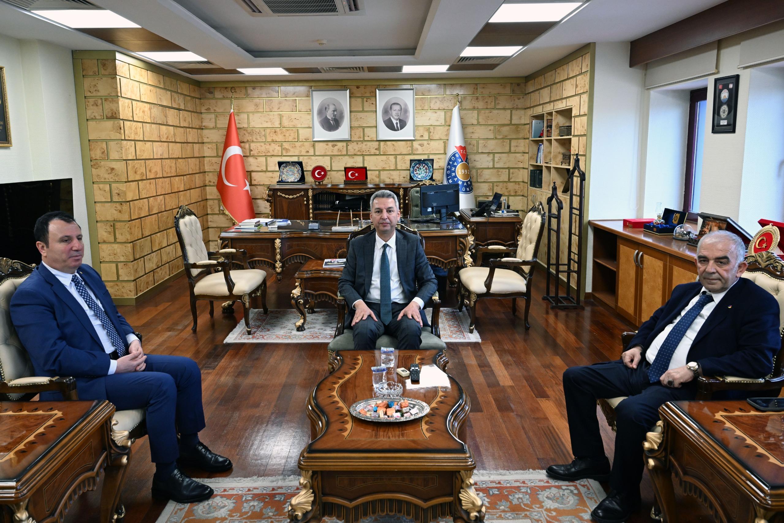 Kahramanmaraş Ticaret ve Sanayi Odası İle Ticaret Borsası Heyetinden Rektör Okumuş’a Ziyaret