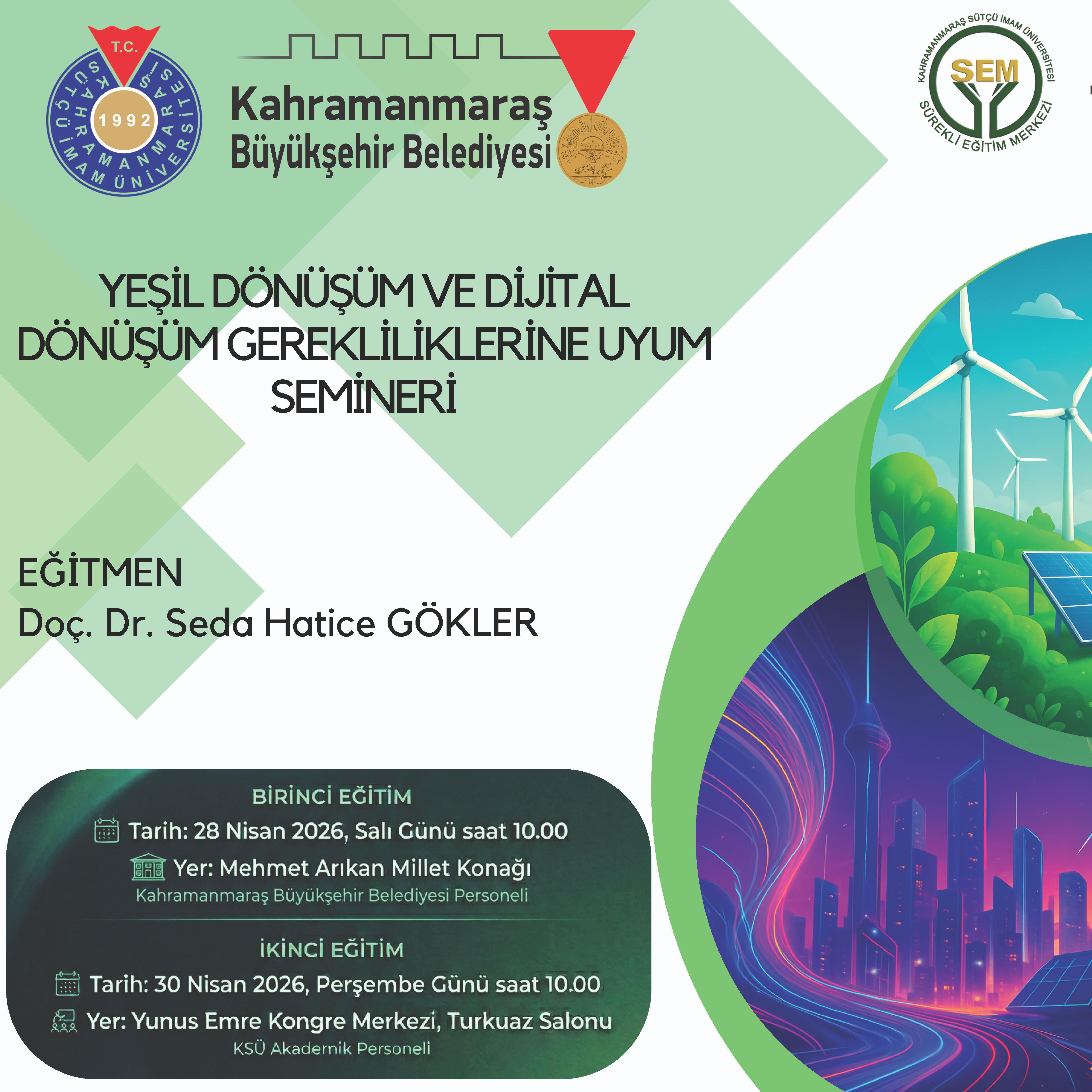 Seminer 'Yeşil Dönüşüm ve Dijital Dönüşüm Gerekliliklerine Uyum'