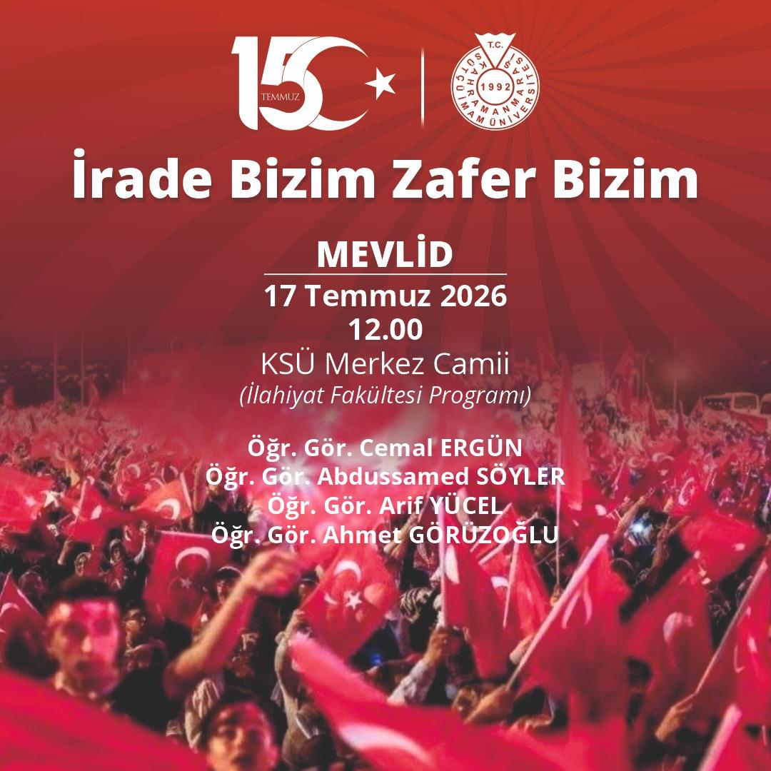 Mevlid '15 Temmuz Demokrasi ve Milli Birlik Günü'